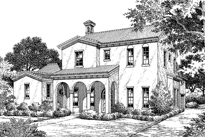 Dream House Plan - Mediterranean Exterior - Front Elevation Plan #417-755