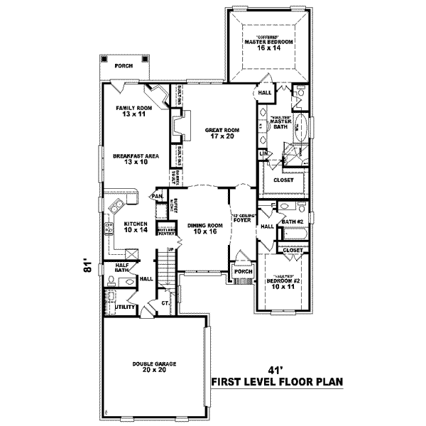Colonial Floor Plan - Main Floor Plan #81-1528