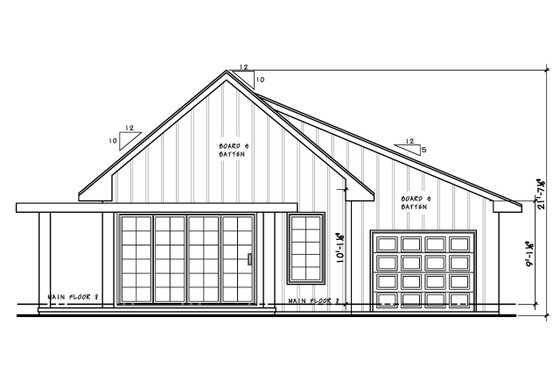 Exterior - Front Elevation 4 for Modern House Plan #20-2562 - 2 bed, 1 bath