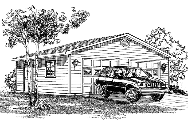 House Blueprint - Ranch Exterior - Front Elevation Plan #47-1061