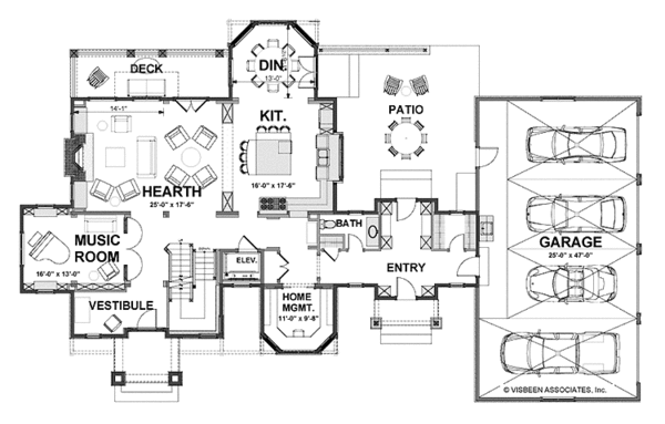 House Blueprint - Craftsman Floor Plan - Main Floor Plan #928-32