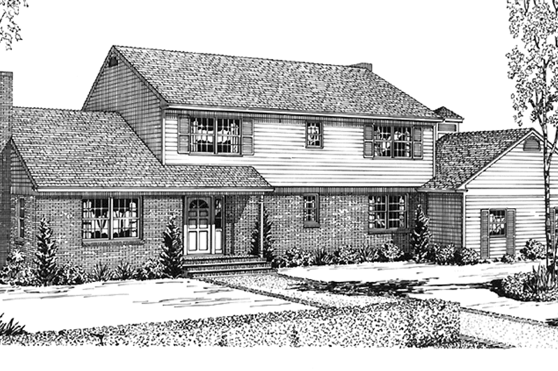 Architectural House Design - Colonial Exterior - Front Elevation Plan #320-1272