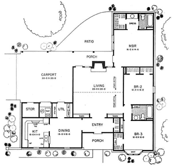 Southern Floor Plan - Main Floor Plan #36-273