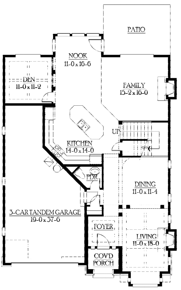 Architectural House Design - Country Floor Plan - Main Floor Plan #132-419