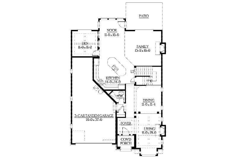 Dream House Plan - Floor Plan - Main Floor for Country House Plan #132-419 - 4 bed, 2.5 bath