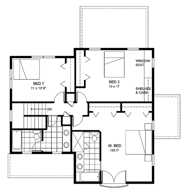 House Plan Design - Mediterranean Floor Plan - Upper Floor Plan #1042-2