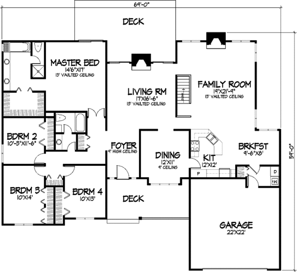 Home Plan - Craftsman Floor Plan - Main Floor Plan #320-1160