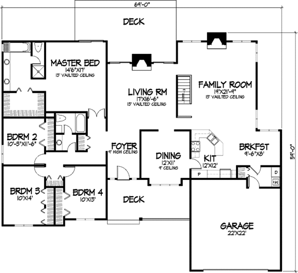 House Blueprint - Craftsman Floor Plan - Main Floor Plan #320-1160