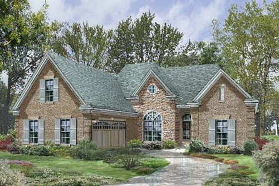 Exterior - Front Elevation for European House Plan #424-2 - 4 bed, 3.5 bath