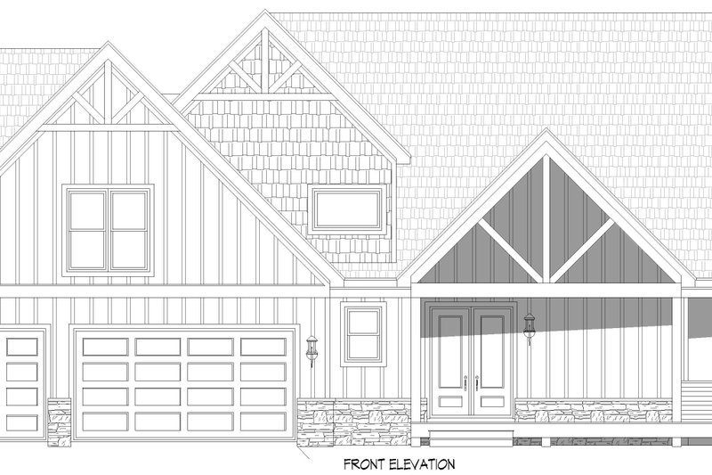 House Blueprint - Exterior - Front Elevation 3 for Southern House Plan #932-1283 - 4 bed, 3.5 bath