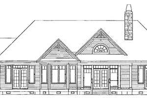 Exterior - Rear Elevation 2 for Ranch House Plan #929-403 - 3 bed, 3 bath