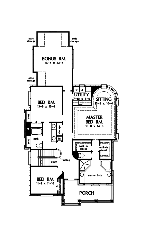 House Plan Design - Country Floor Plan - Upper Floor Plan #929-867