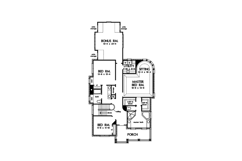 House Blueprint - Floor Plan - Upper Floor for Country House Plan #929-867 - 3 bed, 2.5 bath