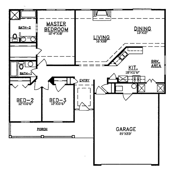 House Plan Design - Country Floor Plan - Main Floor Plan #405-229