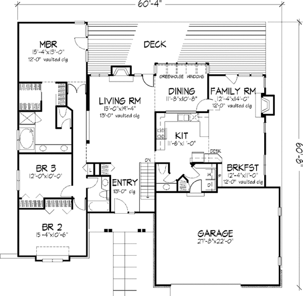 Architectural House Design - Country Floor Plan - Main Floor Plan #320-679