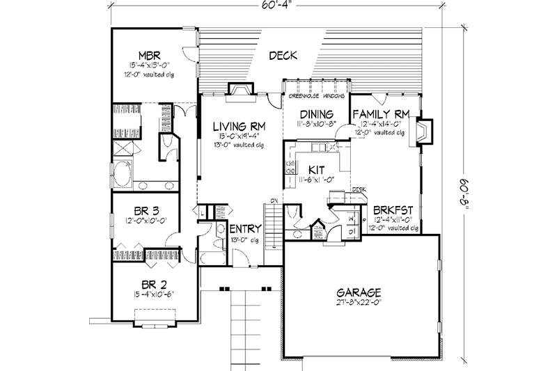 Home Plan - Floor Plan - Main Floor for Country House Plan #320-679 - 3 bed, 2.5 bath