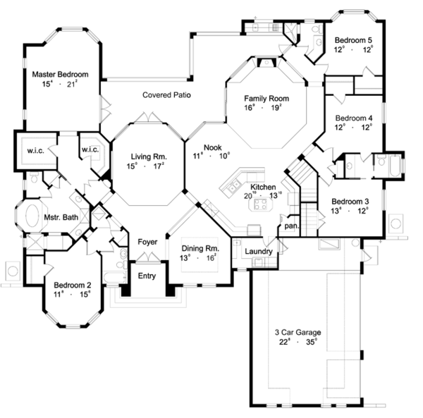 Dream House Plan - Mediterranean Floor Plan - Main Floor Plan #417-662