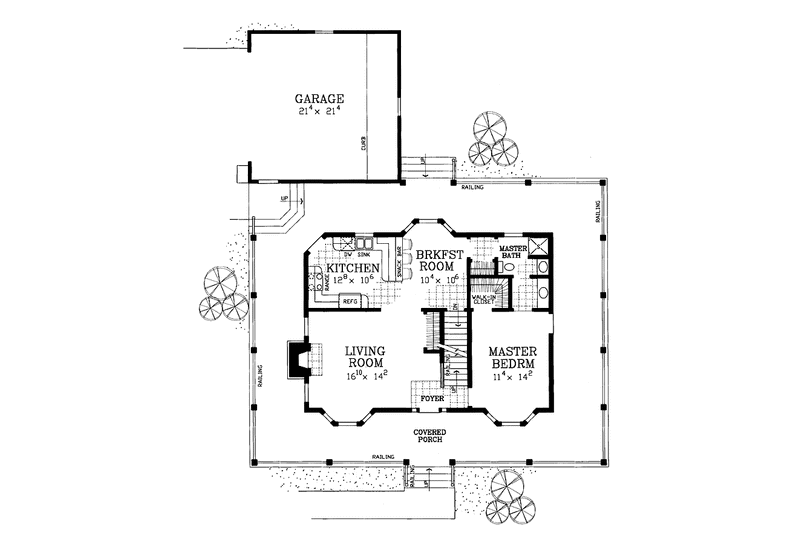Dream House Plan - Floor Plan - Main Floor for Victorian House Plan #72-1130 - 3 bed, 2 bath