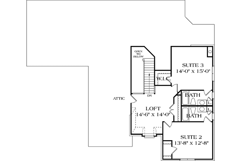 Home Plan - Floor Plan - Upper Floor for Country House Plan #453-393 - 4 bed, 4 bath
