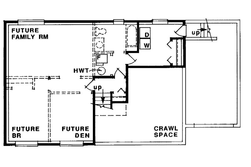 Home Plan - Floor Plan - Lower Floor for Contemporary House Plan #47-863 - 3 bed, 2 bath