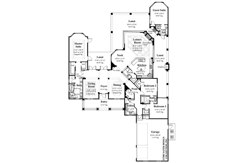 Home Plan - Floor Plan - Main Floor for Colonial House Plan #930-351 - 4 bed, 3.5 bath
