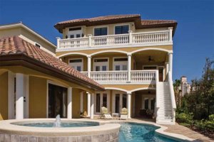 Exterior - Rear Elevation for Mediterranean House Plan #930-411 - 4 bed, 4.5 bath