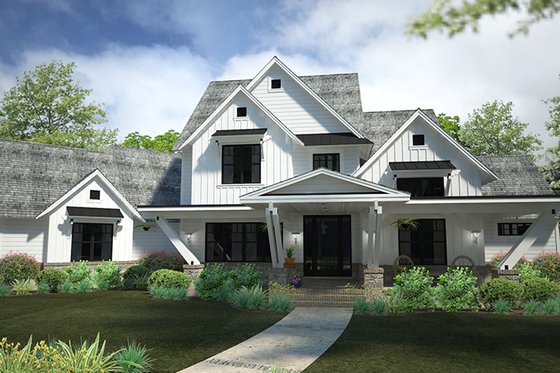 Exterior - Front Elevation 3 for Country House Plan #120-250 - 4 bed, 4.5 bath