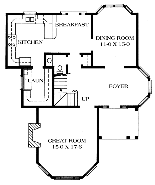Architectural House Design - Victorian Floor Plan - Main Floor Plan #1014-12