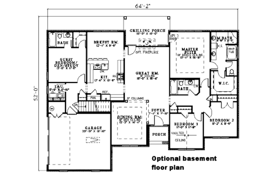 Floor Plan - Other Floor for European House Plan #17-1111 - 4 bed, 3 bath