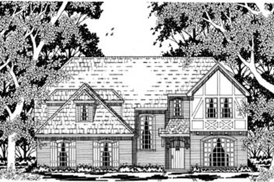 Exterior - Front Elevation for European House Plan #42-268 - 4 bed, 2.5 bath