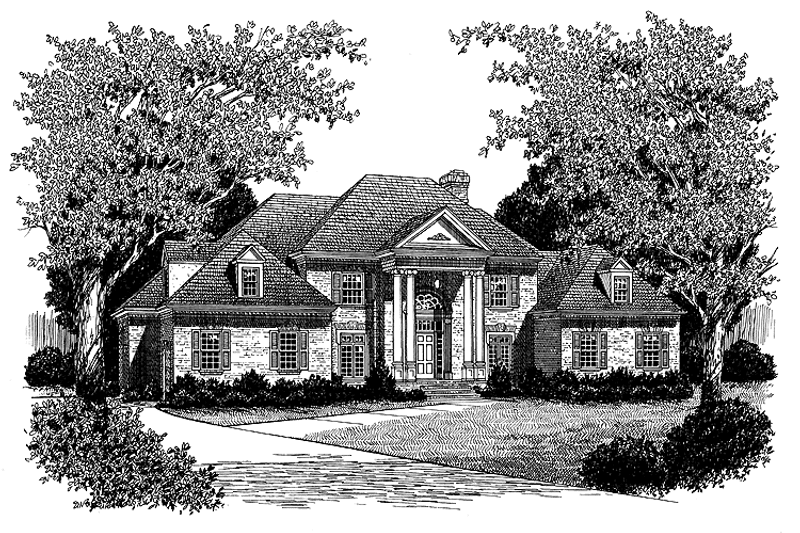Dream House Plan - Exterior - Front Elevation 3 for Classical House Plan #453-195 - 4 bed, 4.5 bath