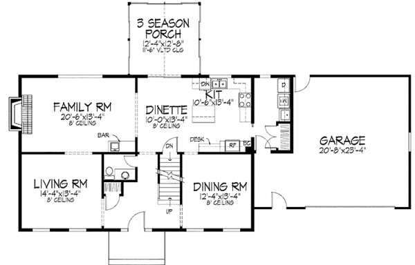 House Blueprint - Colonial Floor Plan - Main Floor Plan #51-864