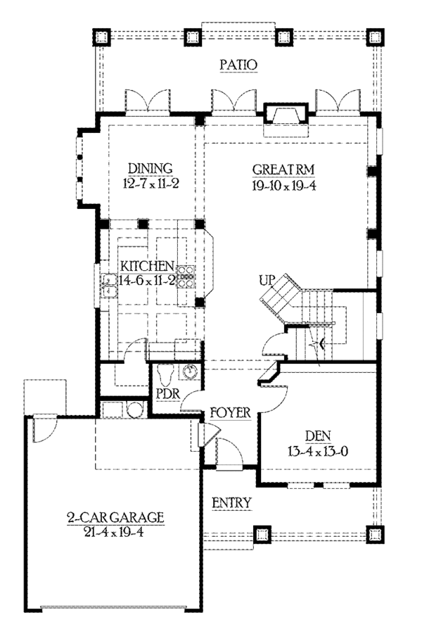 House Plan Design - Craftsman Floor Plan - Main Floor Plan #132-358