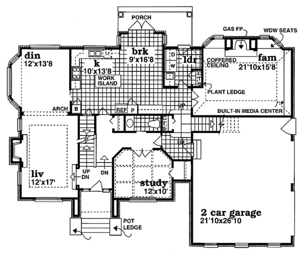 House Plan Design - Colonial Floor Plan - Main Floor Plan #47-946