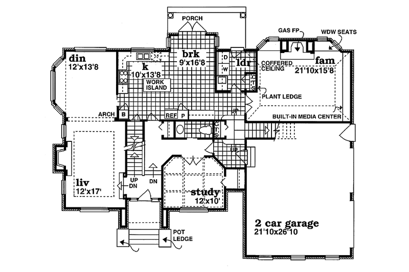 Dream House Plan - Floor Plan - Main Floor for Colonial House Plan #47-946 - 4 bed, 2.5 bath