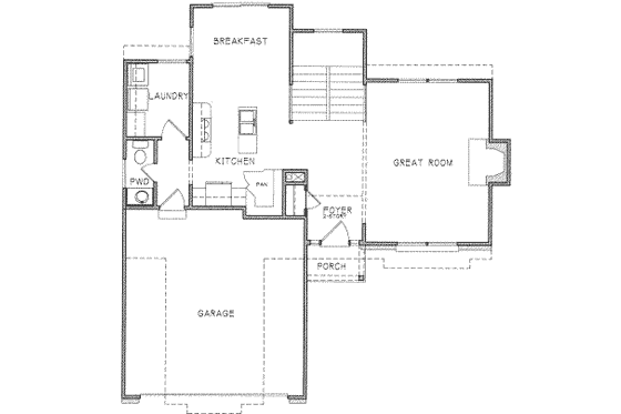 Floor Plan - Main Floor for Tudor House Plan #6-205 - 4 bed, 2.5 bath