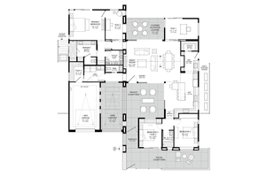 Floor Plan - Main Floor for Modern House Plan #1087-2 - 3 bed, 2.5 bath