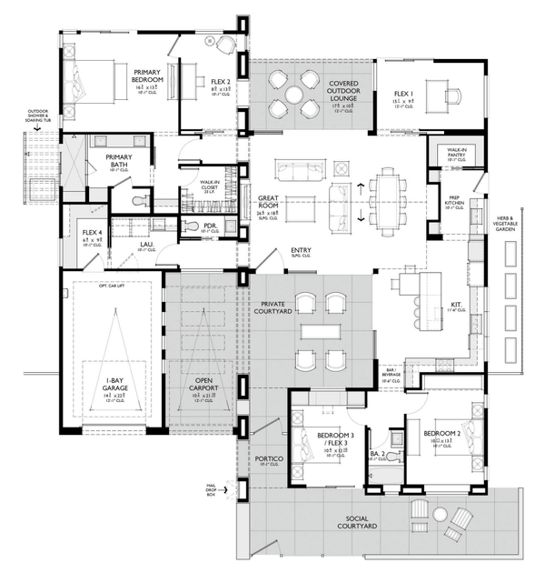 Modern Floor Plan - Main Floor Plan #1087-2