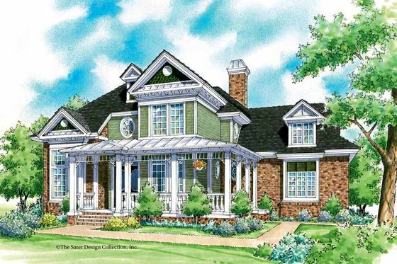 Exterior - Front Elevation 3 for Victorian House Plan #930-203 - 3 bed, 2.5 bath