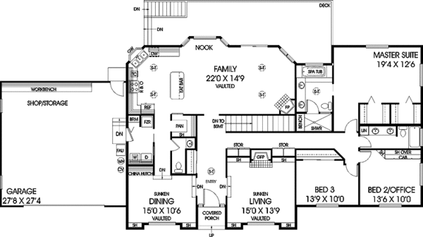 Dream House Plan - Prairie Floor Plan - Main Floor Plan #60-1031