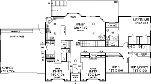 House Plan Design - Prairie Floor Plan - Main Floor Plan #60-1031