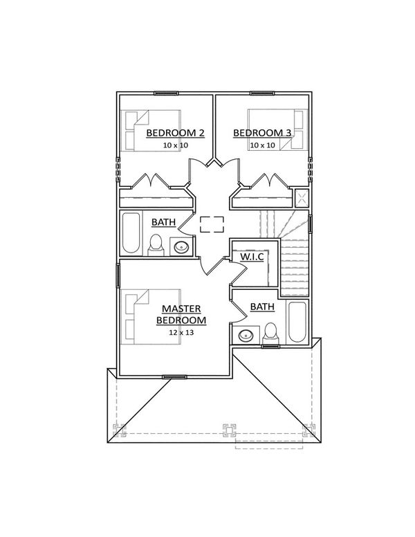 House Design - Traditional Floor Plan - Upper Floor Plan #936-28
