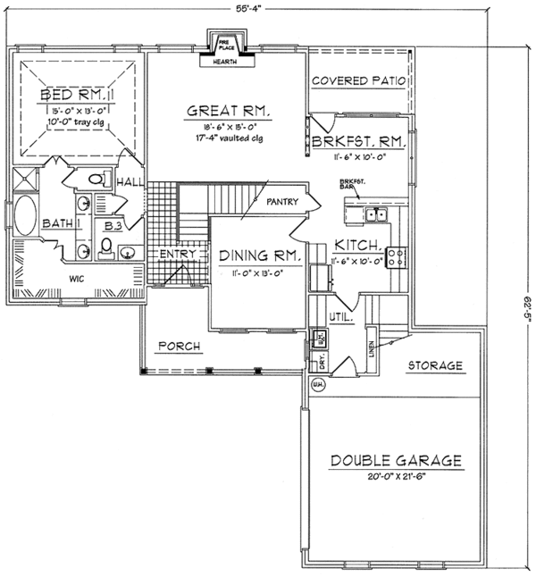 Dream House Plan - Country Floor Plan - Main Floor Plan #42-639