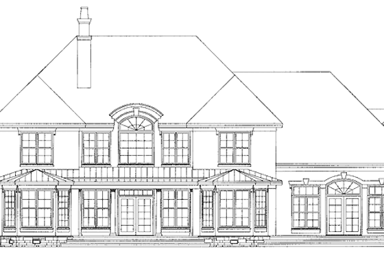 Exterior - Rear Elevation 3 for European House Plan #929-479 - 5 bed, 4.5 bath