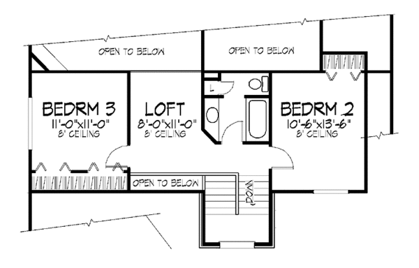 House Plan Design - Contemporary Floor Plan - Upper Floor Plan #320-698