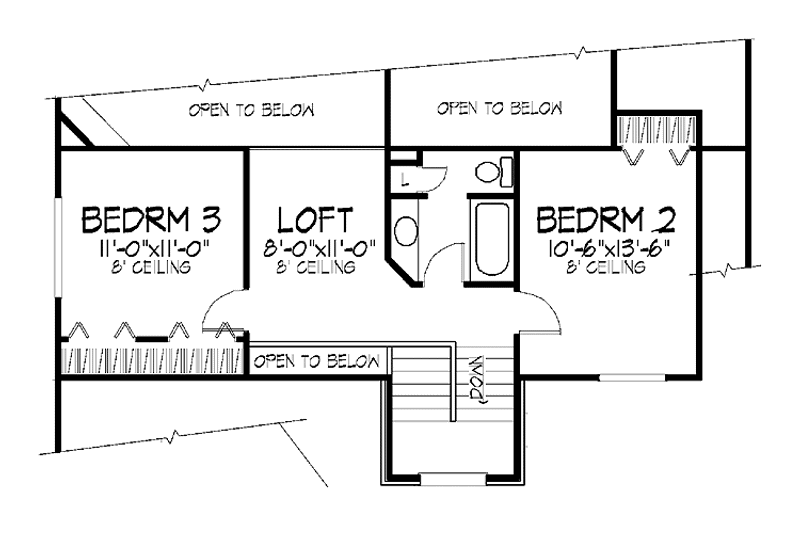 Home Plan - Floor Plan - Upper Floor for Contemporary House Plan #320-698 - 3 bed, 2.5 bath