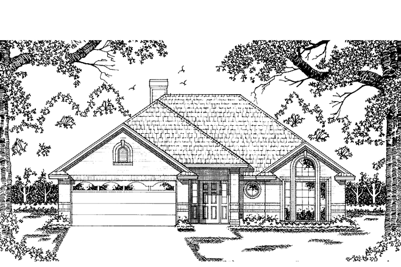 Architectural House Design - Ranch Exterior - Front Elevation Plan #42-572