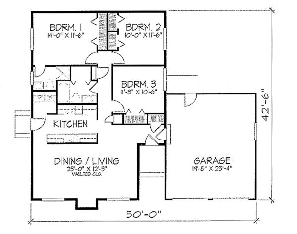 Architectural House Design - Contemporary Floor Plan - Main Floor Plan #320-1391
