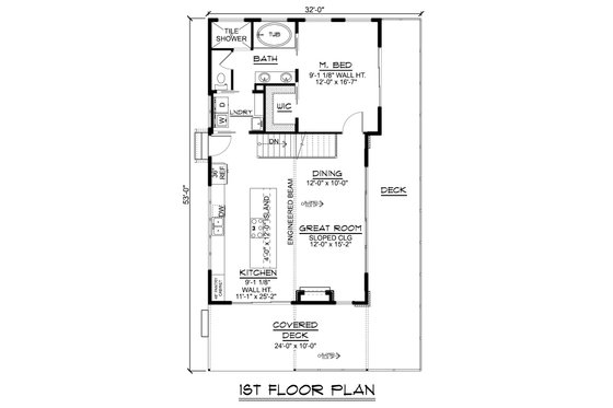 Floor Plan - Main Floor for Modern House Plan #1064-298 - 2 bed, 2 bath