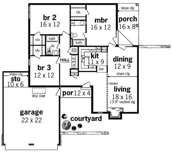 Home Plan - Contemporary Floor Plan - Main Floor Plan #45-405